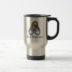 Vogelwachter die je ziet waterverf Humor Reisbeker