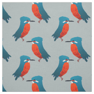 Vogelweefsel: Blauwgroen blauw en zwarte inktvisse Stof