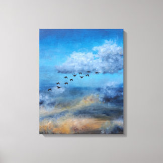 Vogelwolken Autumn Sky Ornitholoog Natuur Chang Canvas Afdruk