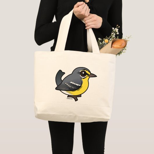 Vogelwortel van Adelaide Warbler Grote Tote Bag (Voorkant (product))