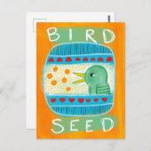 Vogelzaad Briefkaart - Funny Bird (Voorkant / Achterkant)