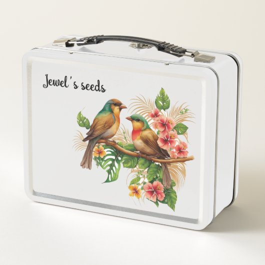 Vogelzaadcontainer Metaal Lunchbox (Achterkant)
