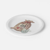 Vogelzaadzak met boog en hart papieren bordje (Gekanteld)