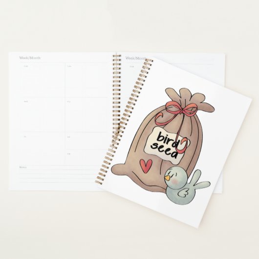 Vogelzaadzak met boog en hart planner (Display)
