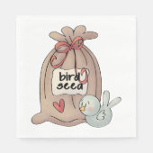Vogelzaadzak met boog en hart servet (Voorkant)