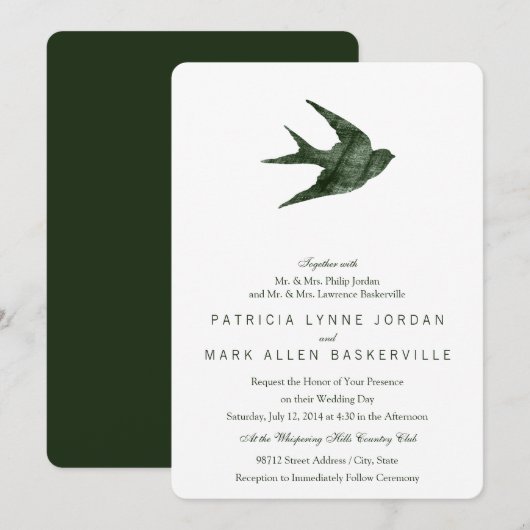 Vogelzout (Letterpress-stijl) Kaart (Voorkant / Achterkant)