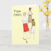 Vogue 1960s Blank greetings Card Kaart (Gele Bloem)