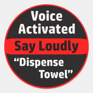 Voice Activate Paper Towel Dispenser Ronde Sticker