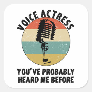 Voice Actrice Dubbing Woordvoerster Sync Vierkante Sticker