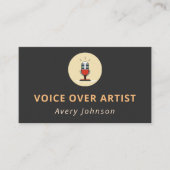 Voice over Artist Microphone Icon Logo Simple Grey Visitekaartje (Voorkant)