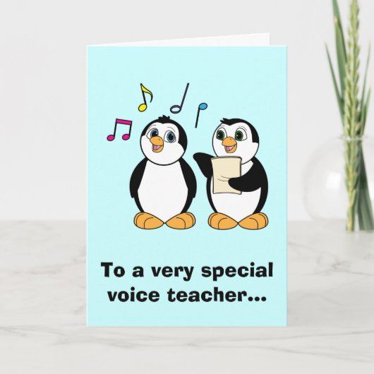 Voice Teacher Bedankt voor het zingen van pinguïns (Voorkant)