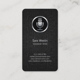 VoiceoverArtist ChromeMicrofoon Icon BusinessCard Visitekaartje