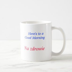 Voici à bonjour, tasse de poli de zdrowie de Na