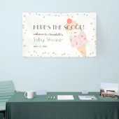Voici la bannière de Baby shower rose crème glacée (Salon professionnel)