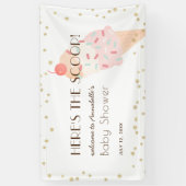 Voici la bannière de Baby shower rose crème glacée (Vertical)