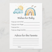 Voici la carte d'activité de voeux pour bébé (Devant)