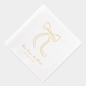 Voici la mariée Custom Bow Gold Foil serviettes (Droite)