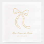 Voici la mariée Custom Bow Gold Foil serviettes (Recto)