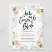 Voici La Mariée | Invitation de douche nuptiale (Devant)