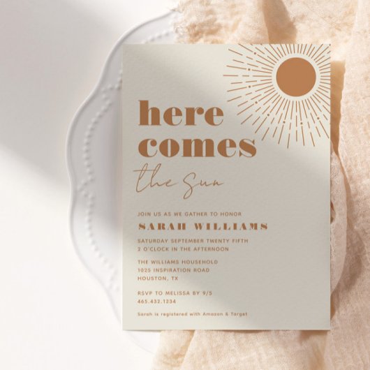 Voici le Baby shower Sun Boho | Invitation