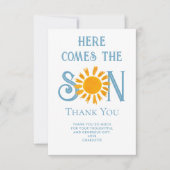 Voici Le Carte de remerciements Baby shower Fils (Devant)