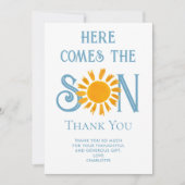 Voici Le Carte de remerciements Baby shower Fils (Devant)