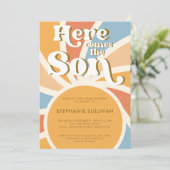 Voici Le Fils Sunrays Baby shower Invitation (Debout devant)