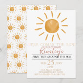 Voici le livre de soleil Anniversaire Invitation (Devant / Derrière)
