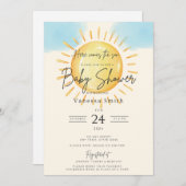 Voici le Soleil - Invitation Baby shower (Devant / Derrière)