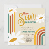 Voici le soleil Retro Baby shower Invitation (Devant)
