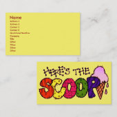 Voici les Cartes de visite de Scoop (Devant / Derrière)