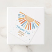 Voici les étiquettes Son Baby shower Carré Favor (En situation)