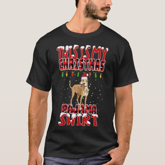 Voici Mon T-shirt Greyhound Pajama de Noël (Devant)