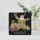 Voici Père Noël Élégant Invitation de Noël (Debout devant)