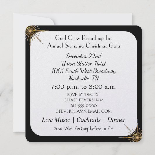 Voici Père Noël Élégant Invitation de Noël (Dos)