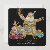 Voici Père Noël Élégant Invitation de Noël (Devant)