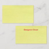 Voici un Carte de visite de conception jaune (Devant / Derrière)