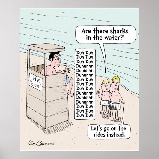 Voici une affiche amusante sur la plage de Sal Car (Devant)