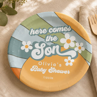 Voici venir le fils assiette en papier