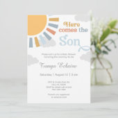 Voici venir le Fils garçon bébé douche invitation (Debout devant)