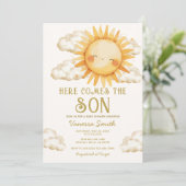 Voici venir le fils Invitation à la baby shower (Debout devant)