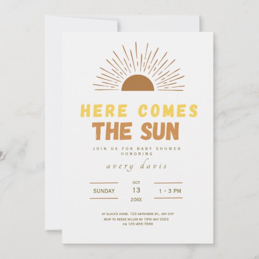 Voici venir le Fils Invitation de Baby Shower bohè (Devant)