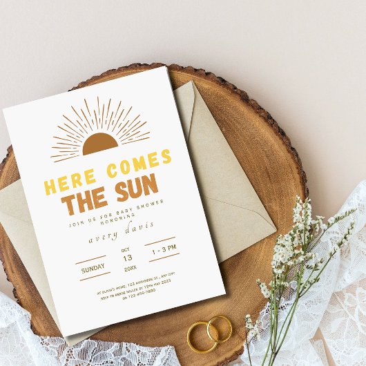 Voici venir le Fils Invitation de Baby Shower boho