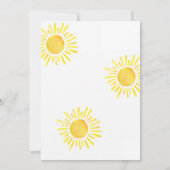 Voici vient le soleil baby shower invitation fils (Dos)