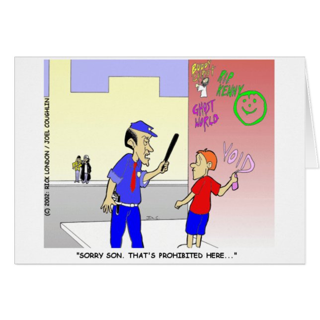 Void Graffiti Funny Police Cartoon Gifts & T - shi (Voorkant Horizontaal)