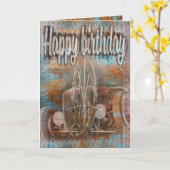 Voie de rat de carte d'anniversaire (Fleur jaune)