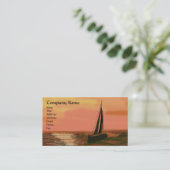 Voile au coucher du soleil Cartes de visite (Debout devant)