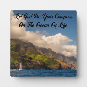 Voile avec Dieu Tabletop Plaque avec Easel