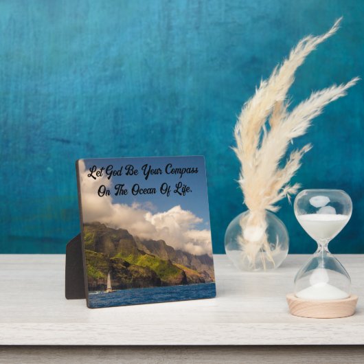 Voile avec Dieu Tabletop Plaque avec Easel (Insitu)