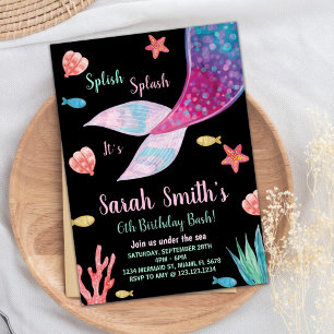 Voile de sirène noire violette noire Invitation An